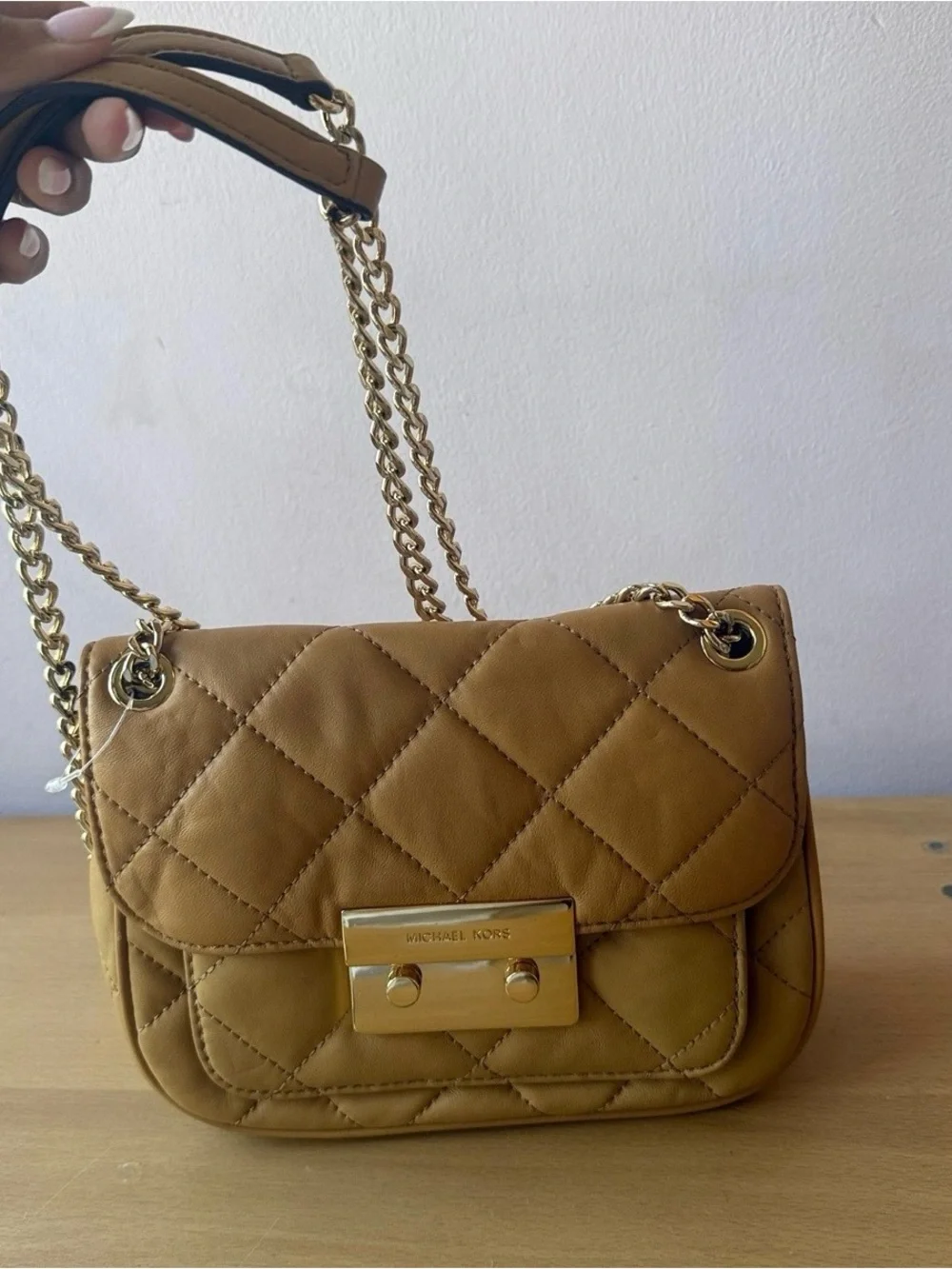 Brand New Michael Kors Quilted Tan Crossbody Bag